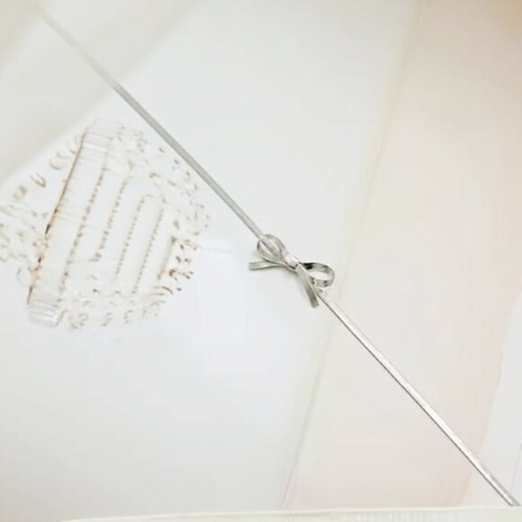 NWT Elegant Silver Bowtie Necklace Dainty Minimalist Jewelry for Women Fashion - Picture 2 of 5